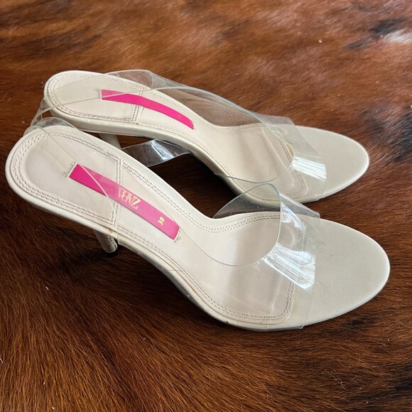 NWOT Zara Size 6 Off White High Heeled Vinyl Sandals - Picture 5 of 8